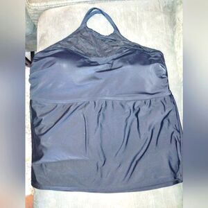 Catalina High neck black lace tankini 3x